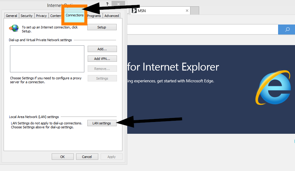 Click on "LAN Settings"